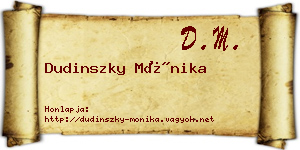 Dudinszky Mónika névjegykártya